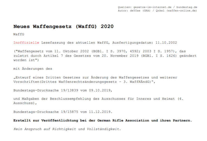 waffengesetz änderung 2019 deutschland messer